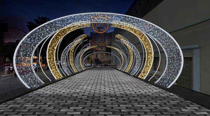 Túnel de luzes – com som! – é atração do Natal em Curitiba