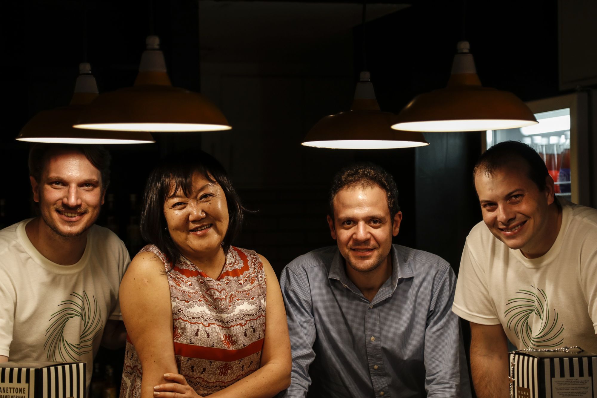 Os sócios, a partir da esquerda: Luiz Mileck, Soon Hee Han, Paulo Celles e Renato Bedore. Foto: Jonathan Campos/Gazeta do Povo