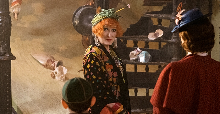 Meryl Streep concordou prontamente a participar de O Retorno de Mary Poppins. Ela interpreta Topsy, prima da protagonista